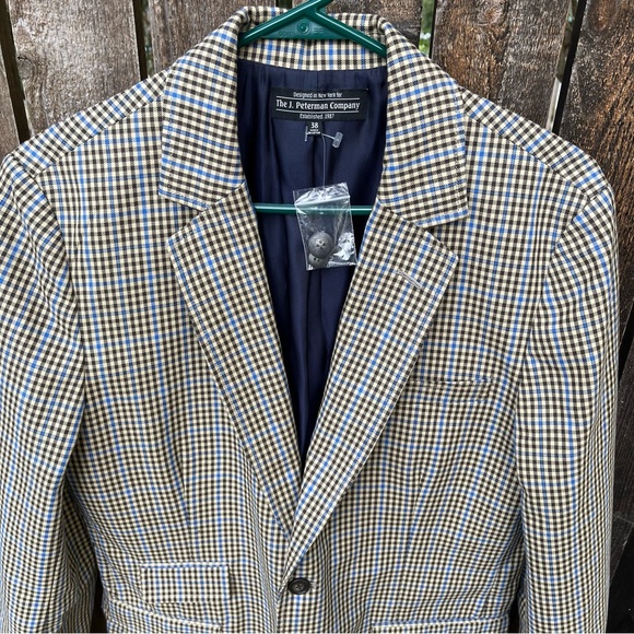J. Peterman Company Men’s Cotton Checkered Plaid Sports Coat Blazer NWOT Sz 38 - Picture 4 of 16